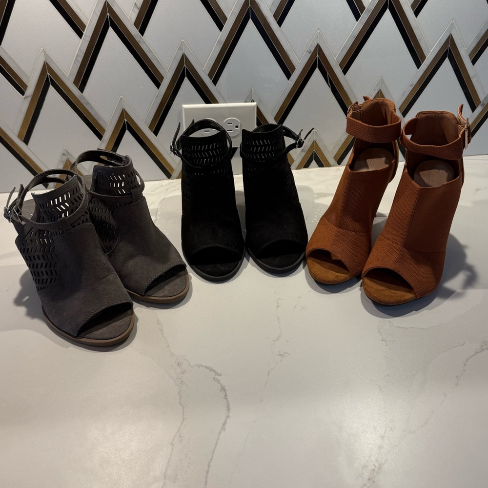 LAST DAY SALE - Peep Toe Ankle Bootie Bundle - Size 7